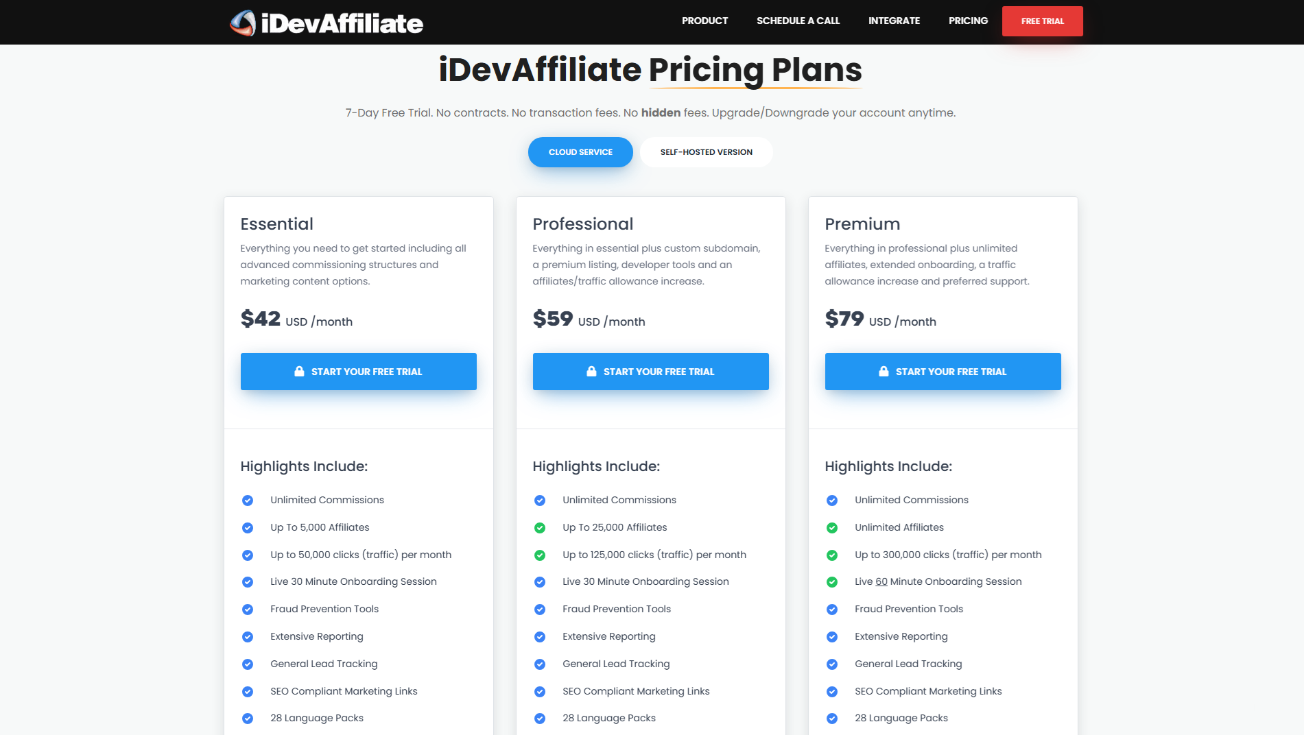 Idevaffiliate Cenik Cloud