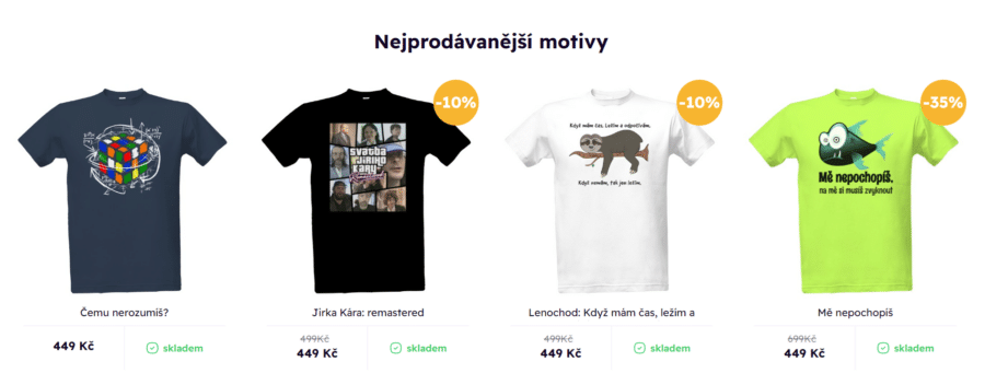 T Shock Nejprodávanější Motivy