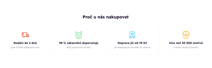 T Shock Výhody