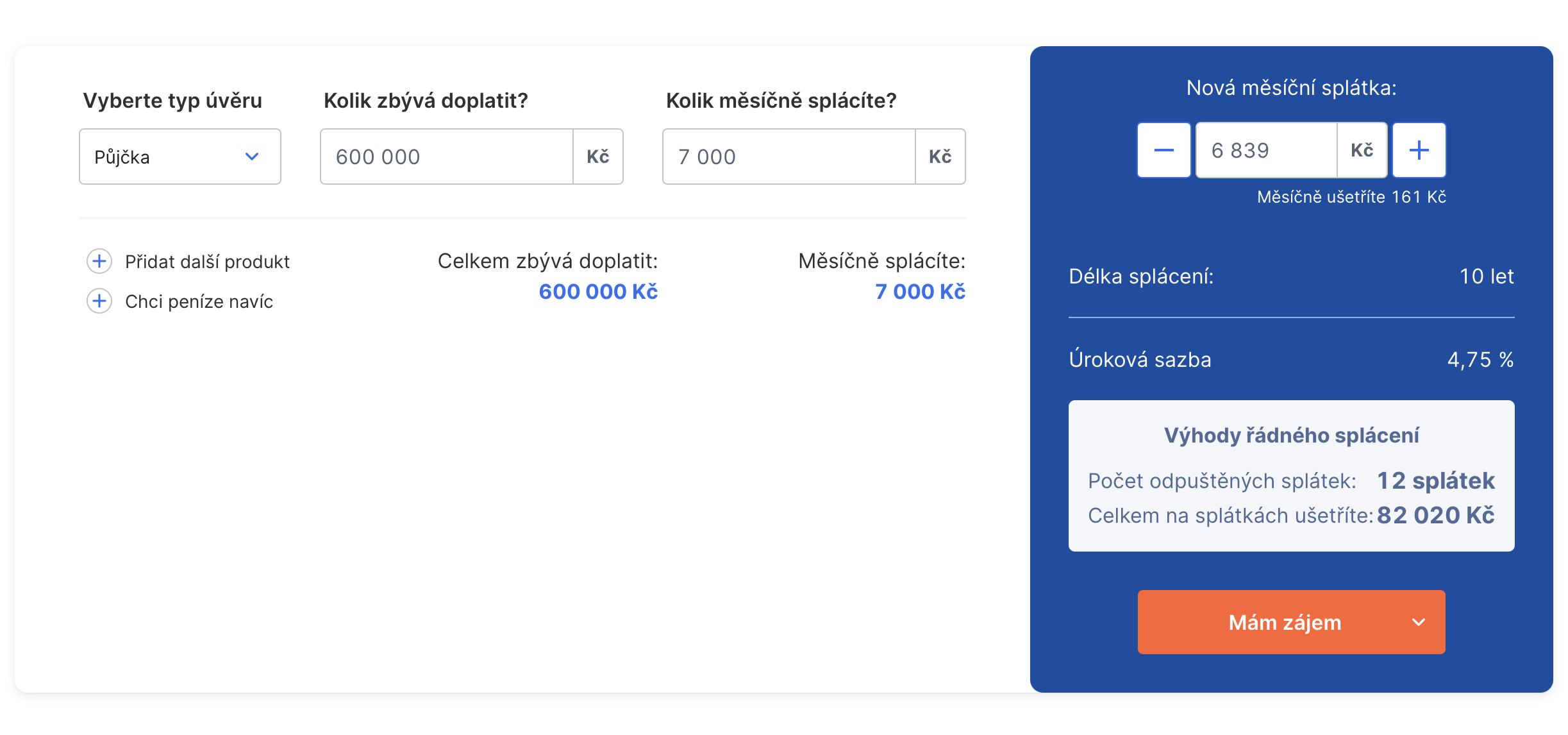 Česká Spořitelna – Kalkulačka