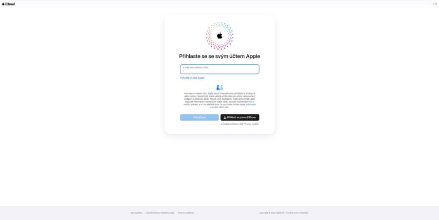Icloud Přihlášení