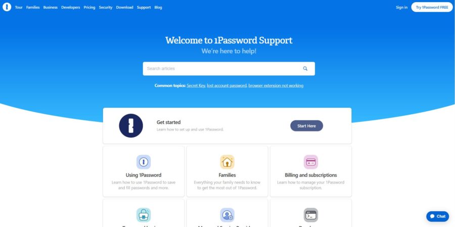 1password Podpora
