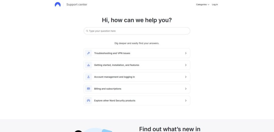 NordVPN Podpora