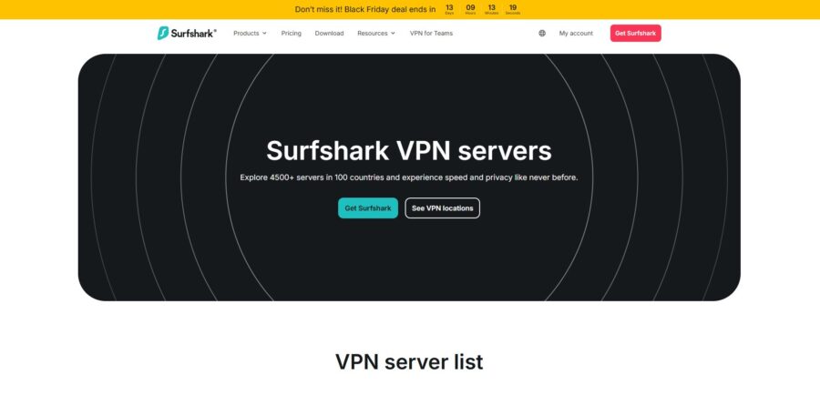 Surfshark Servery