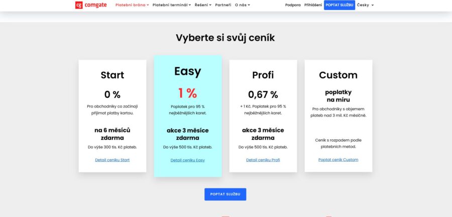 Comgate Ceník