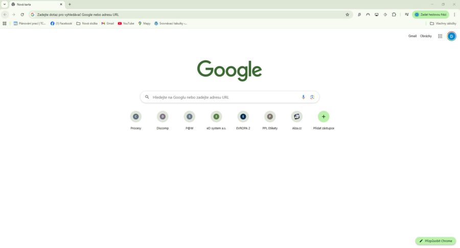 Google Chrome Hlavní Strana
