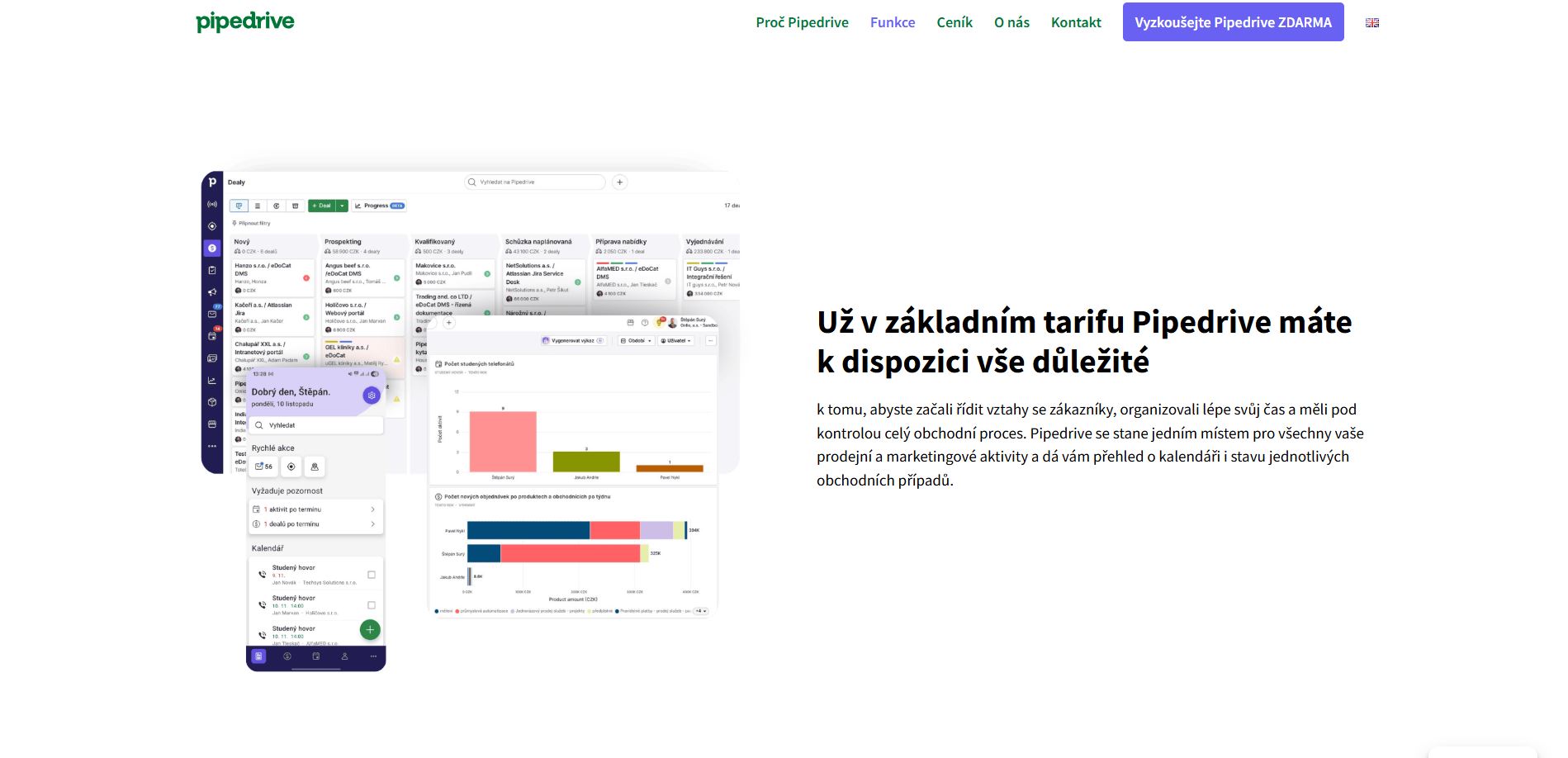 Pipedrive Funkce