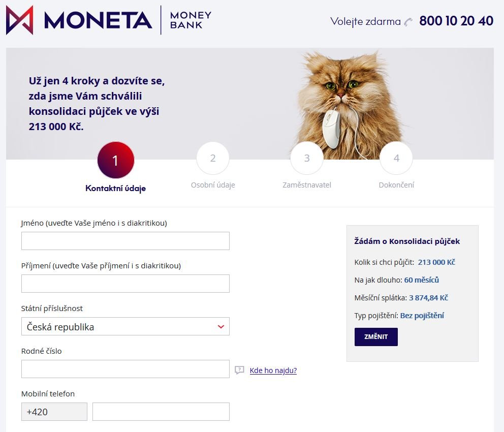 Moneta Money Bank Konsolidace Online Zadost