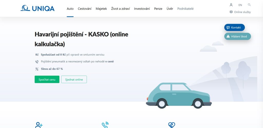 Uniqa Havarijní Pojištění úvodní Strana