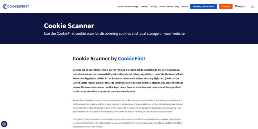 Cookiefirst Cookie Scanner