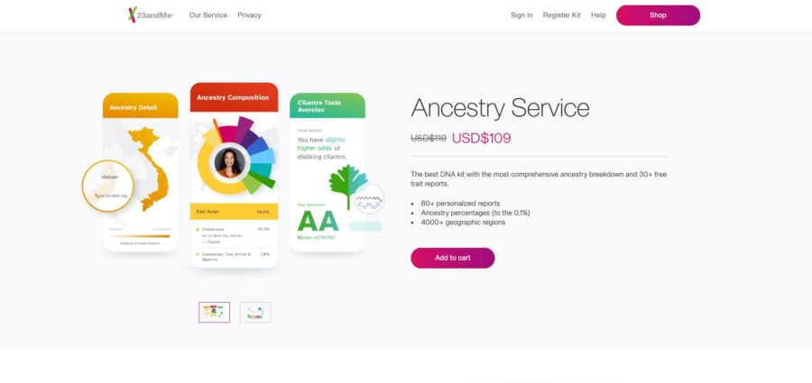 23andme Ceník
