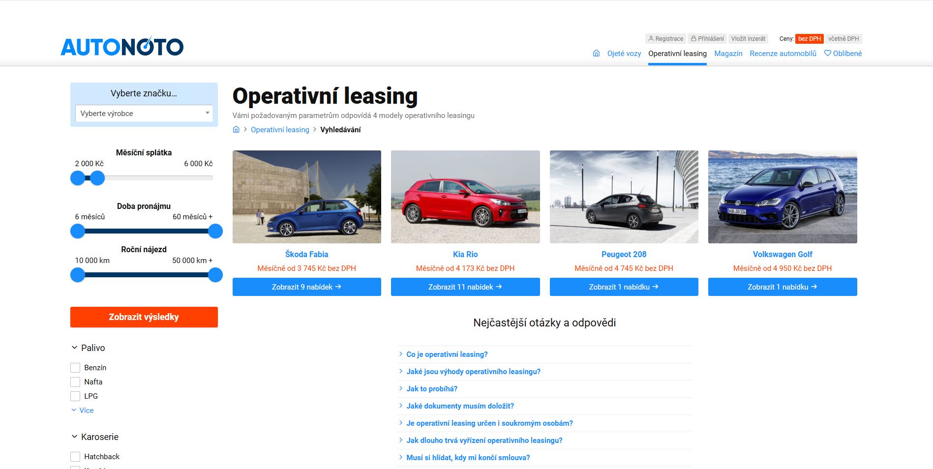 Autonoto Operativní Leasing Do 6 000 Kč