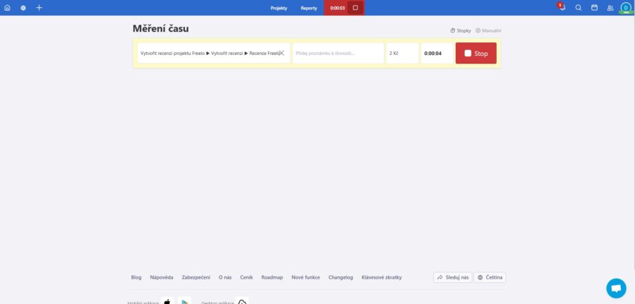 Freelo Měření času
