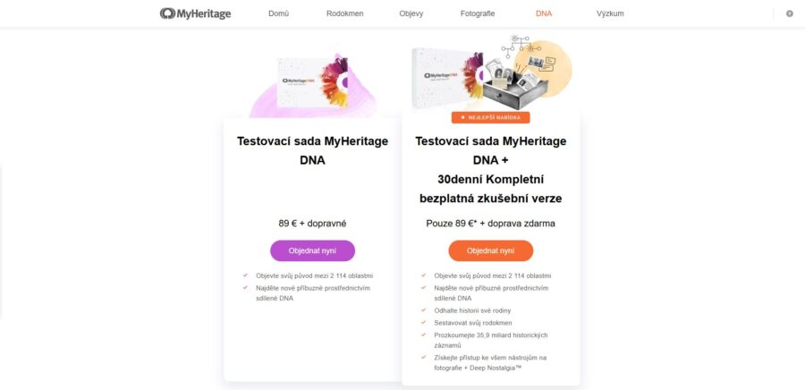 MyHeritage Ceník