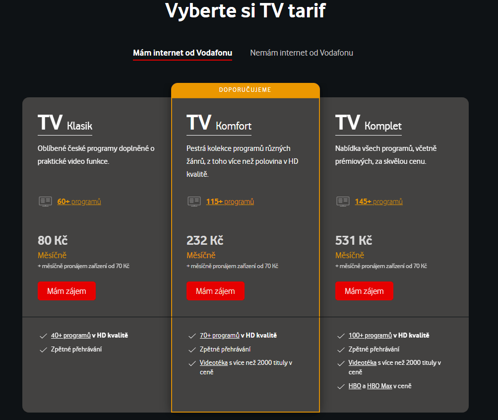 Vodafone Tv Tarify