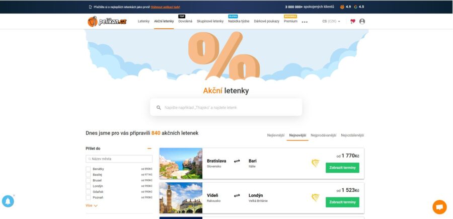 Pelikan Akční Letenky