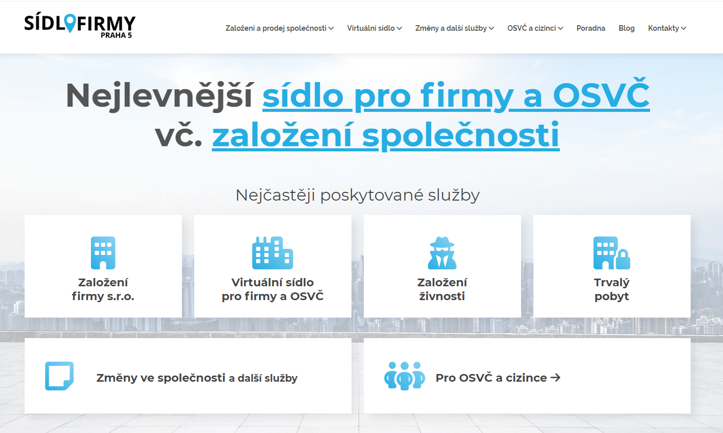 Sidlo Firmy Praha Uvod