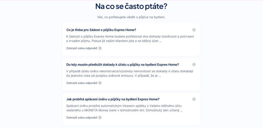 Moneta Půjčka Na Bydlení Faq