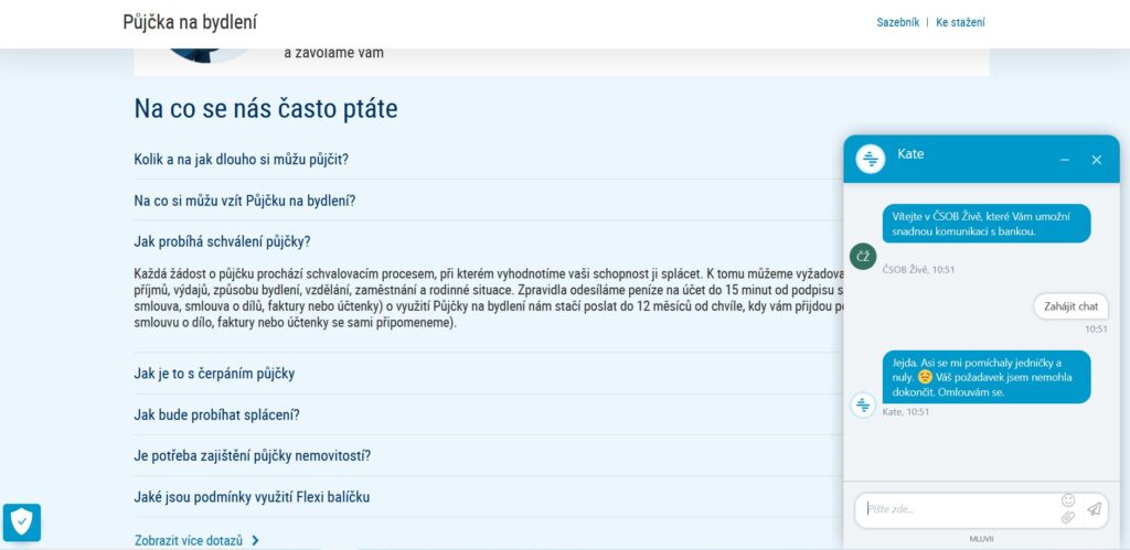 čsob Půjčka Na Bydlení Chatbot