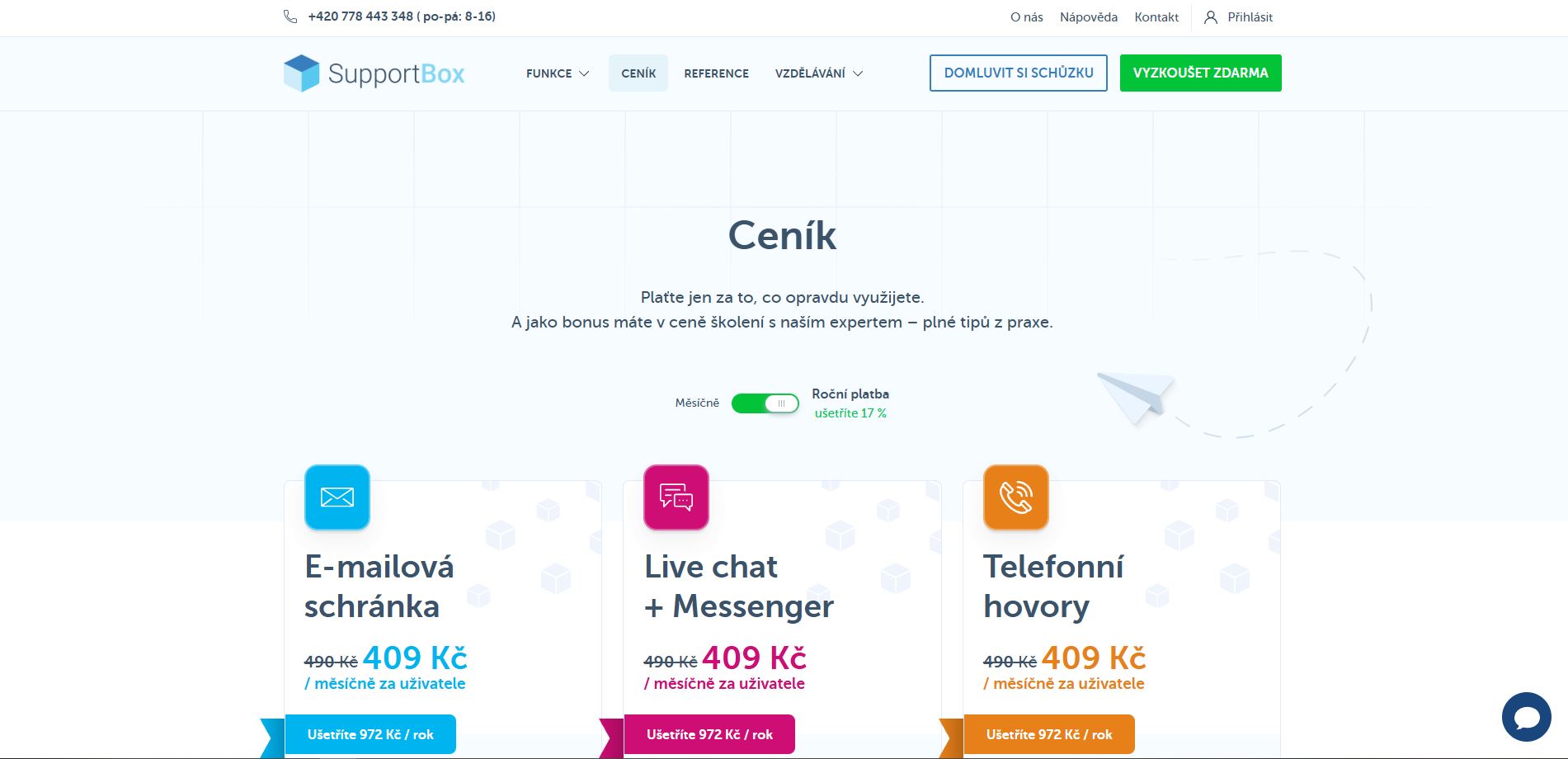 Supportbox Ceník