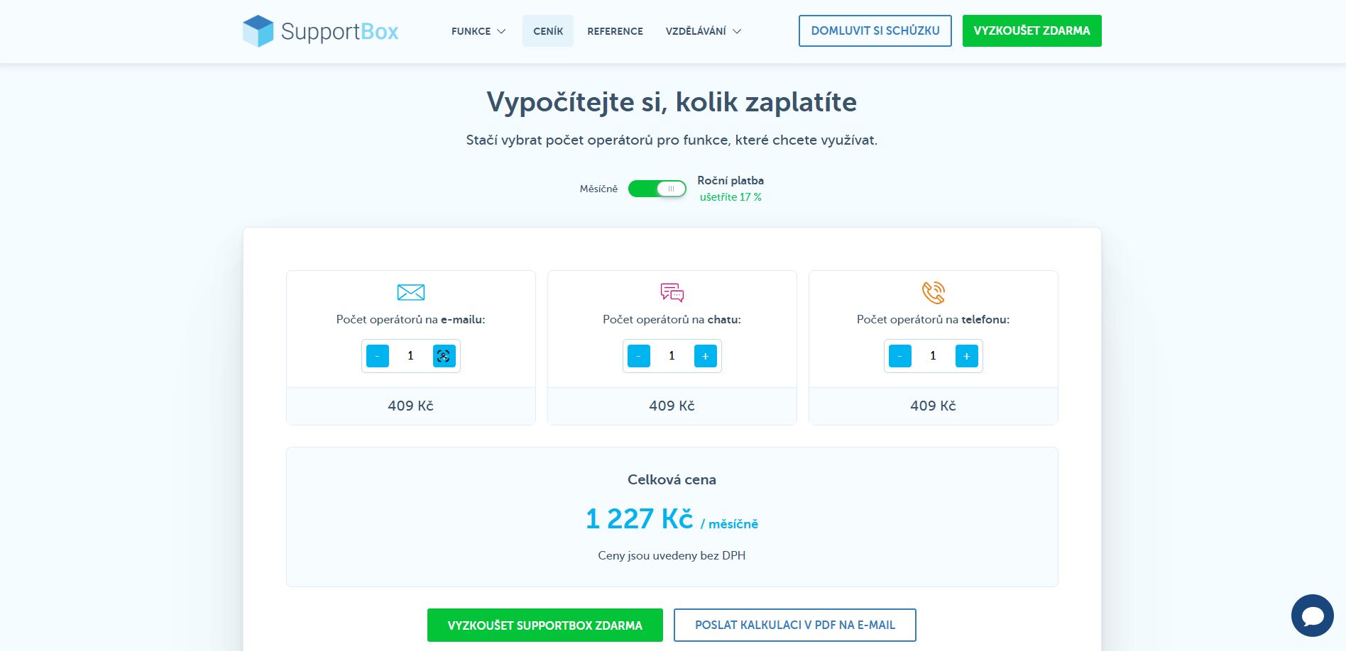 Supportbox Kalkulace Ceny