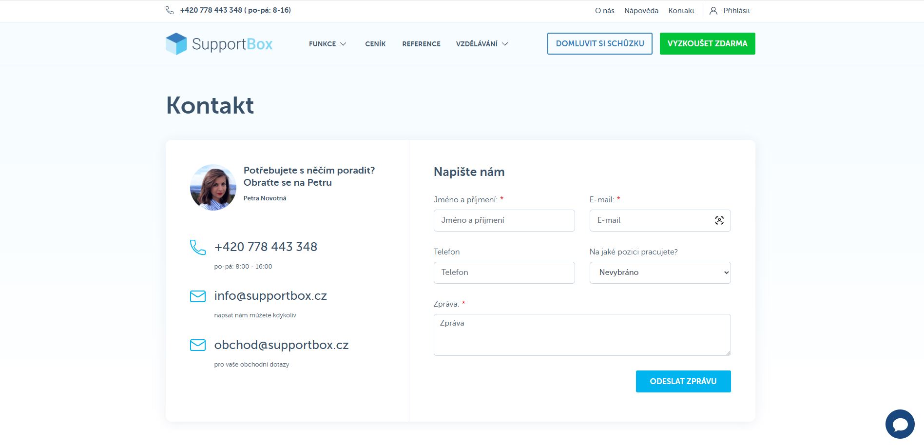 Supportbox Podpora