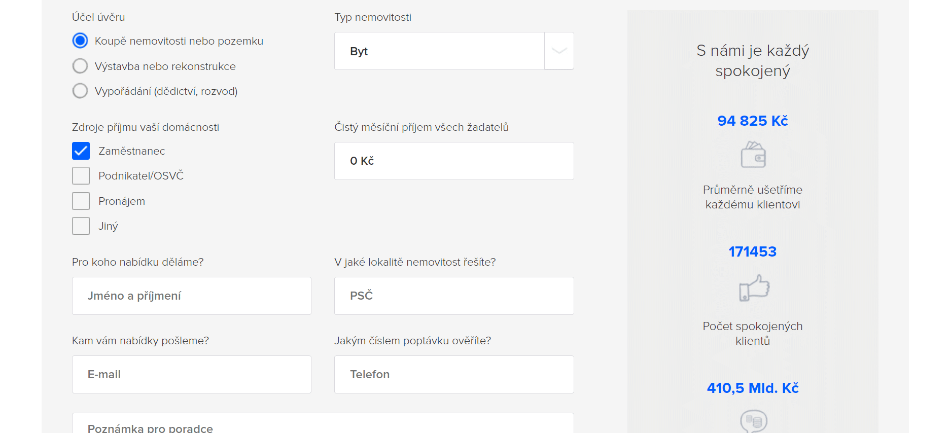 Hypogo Formulář Pro Výpočet Hypoteční Nabídky