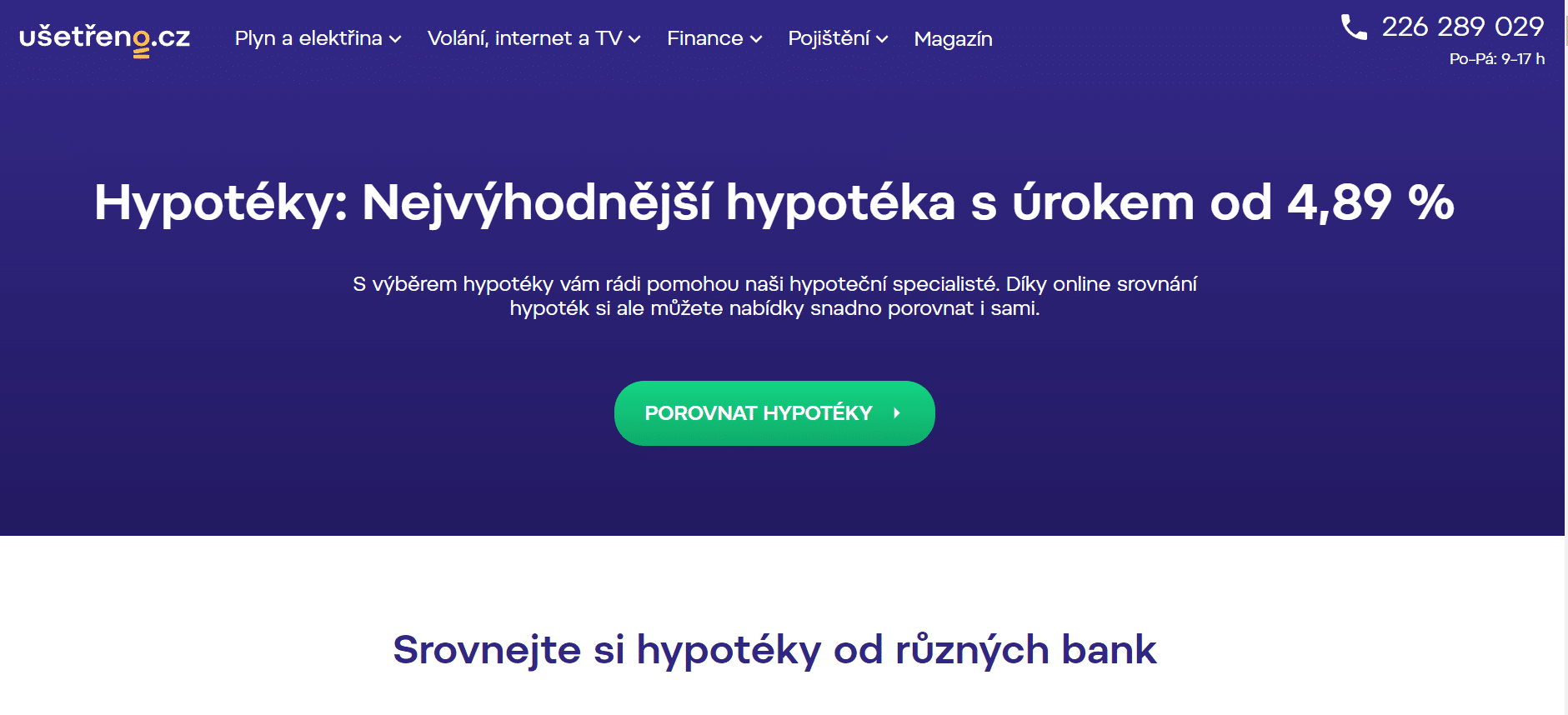 Ušetřeno Srovnávač Hypoték