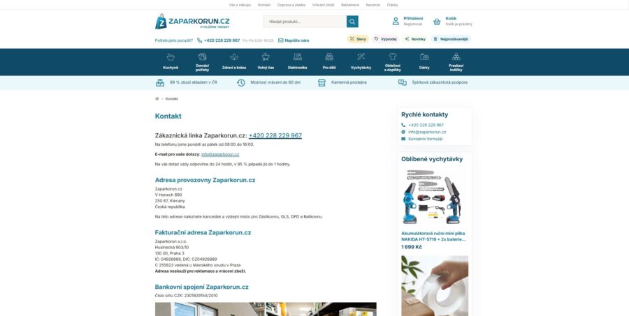 Zaparkorun.cz Podpora