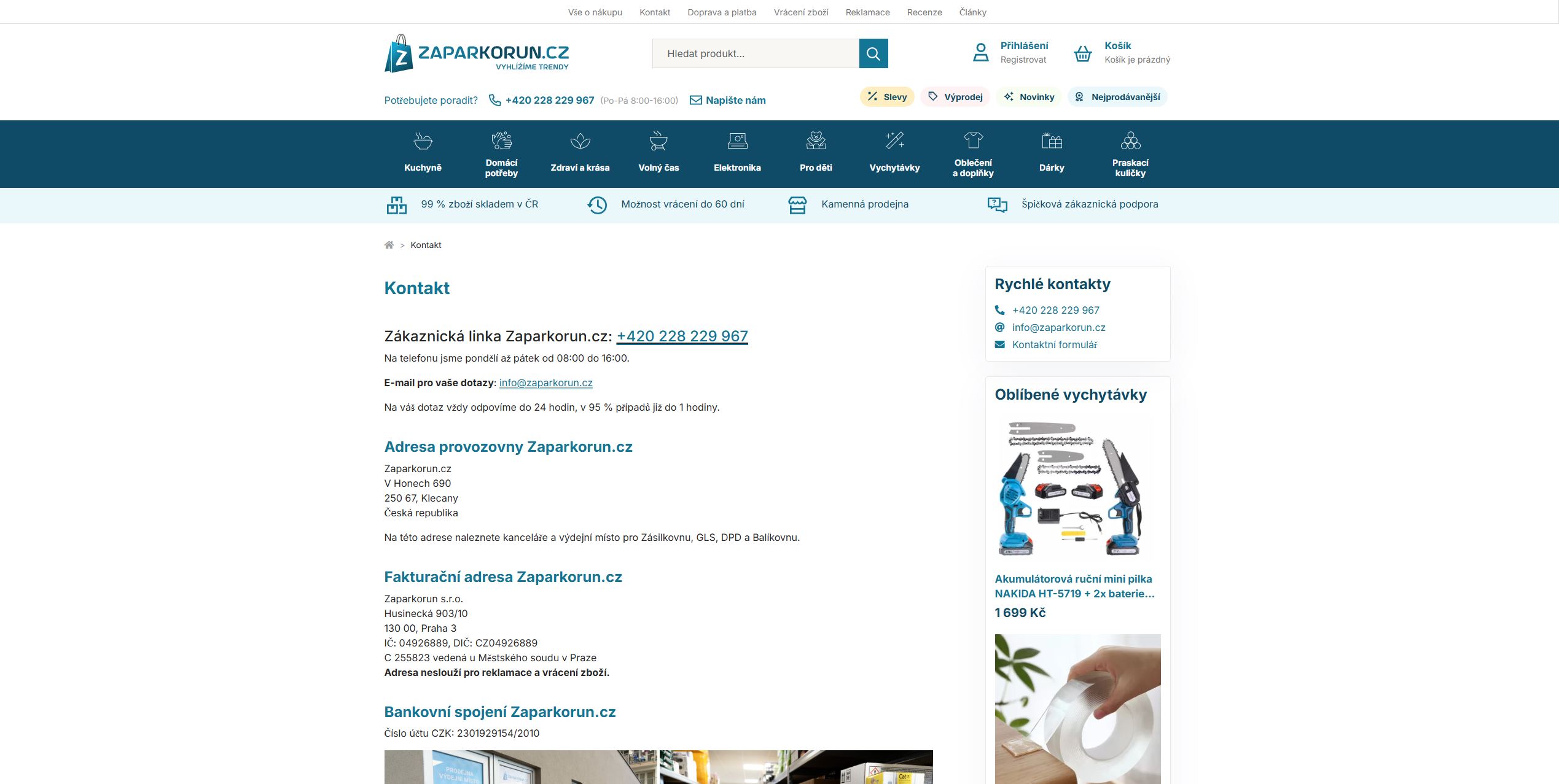 Zaparkorun.cz Podpora