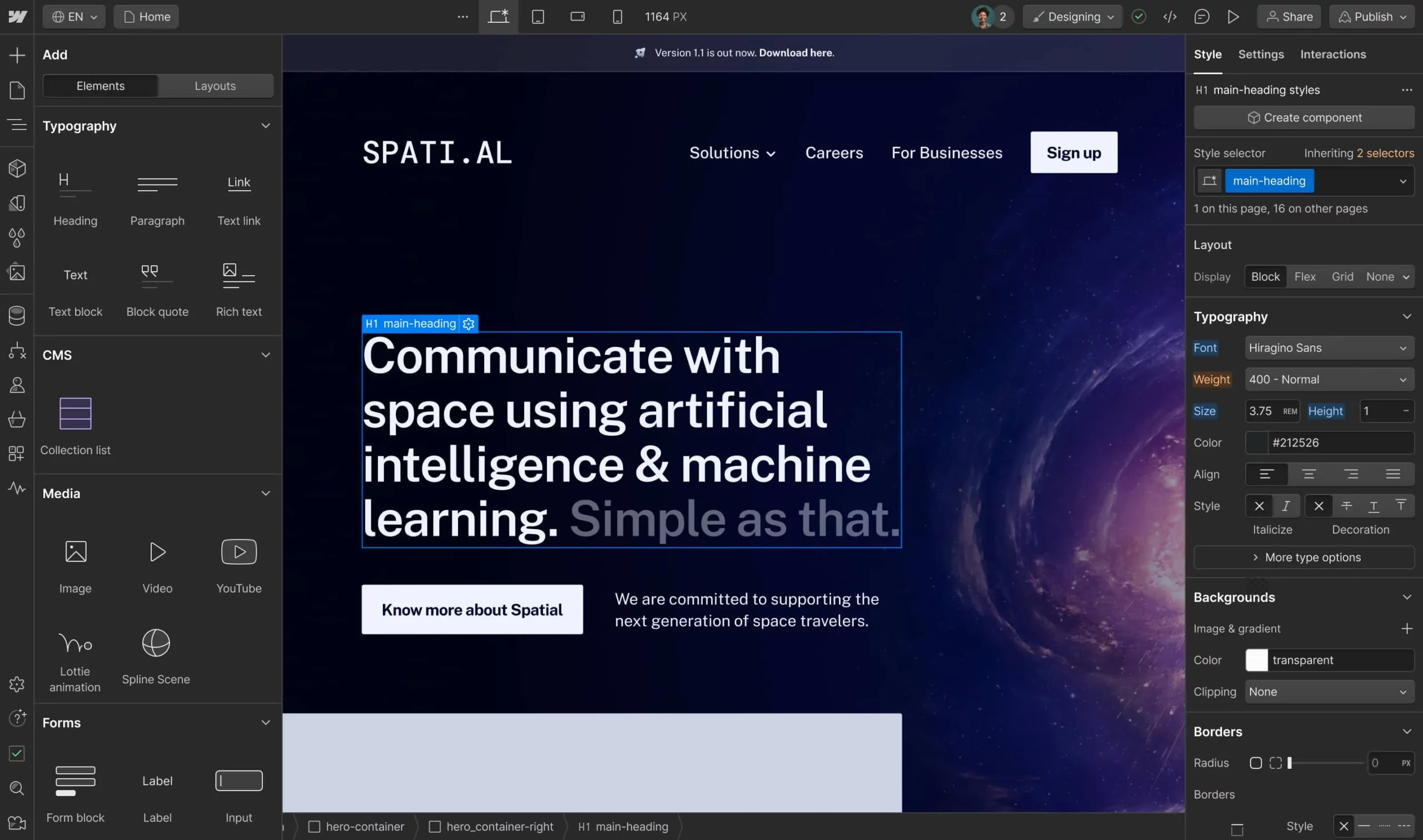 Webflow Editor draganddrop