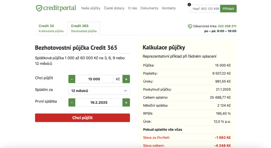 Creditportal – Parametry 1