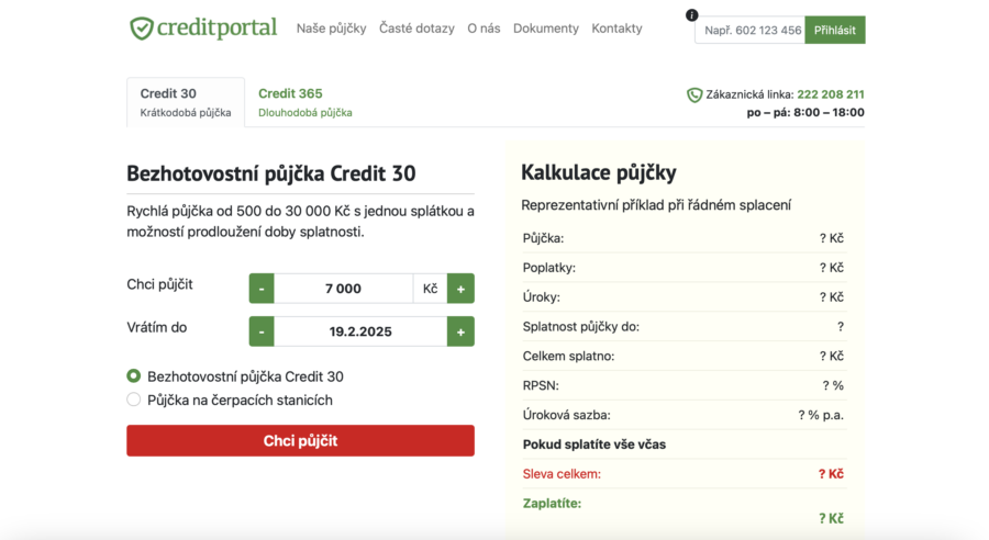 Creditportal – úvod