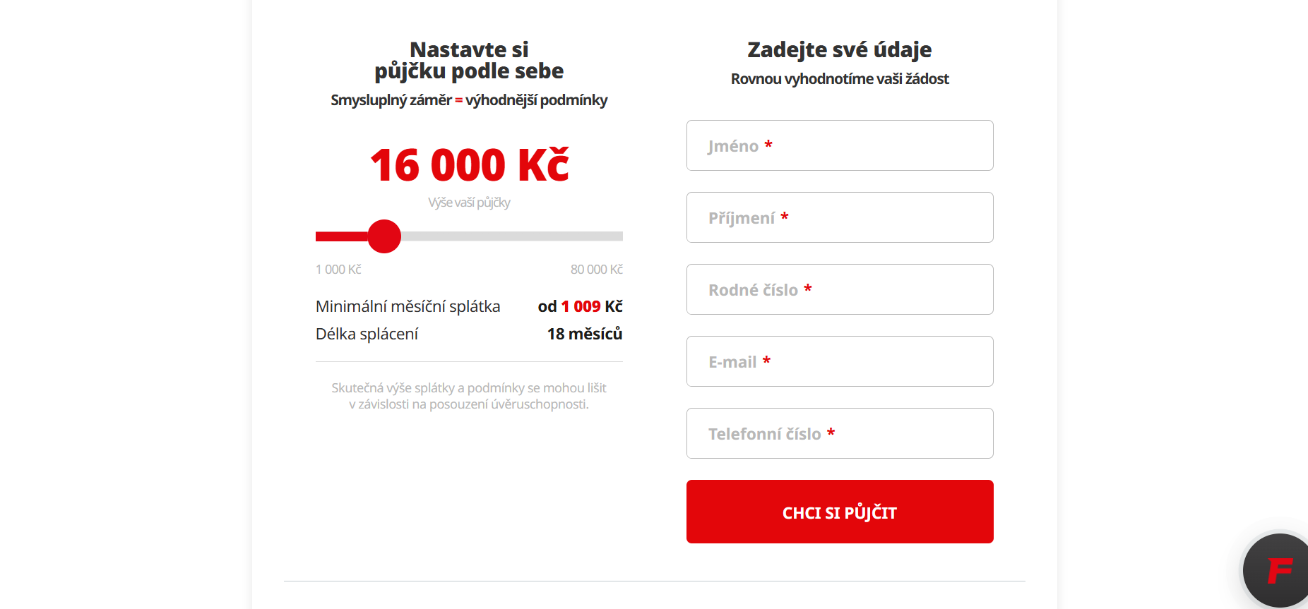 Flexifin Kalkulace úvěru