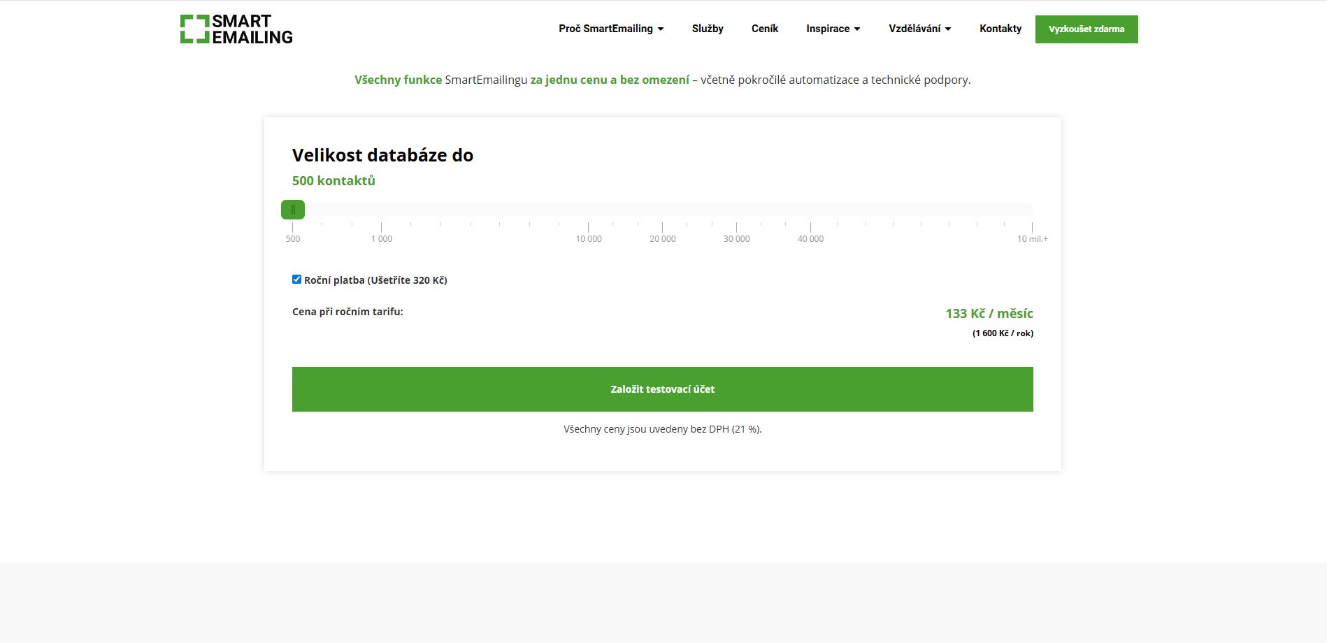 Smartemailing Ceník