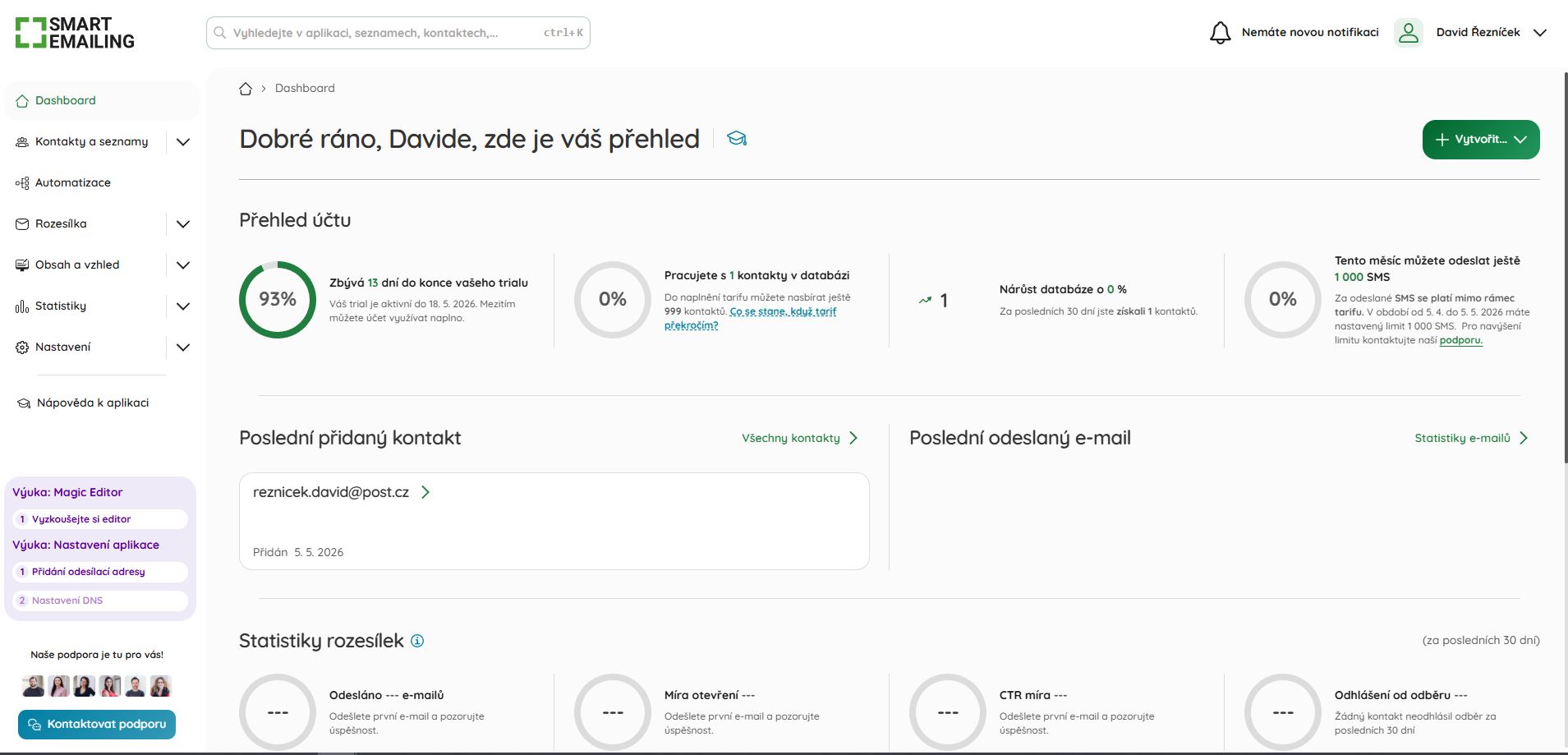 Smartemailing Demo Režim