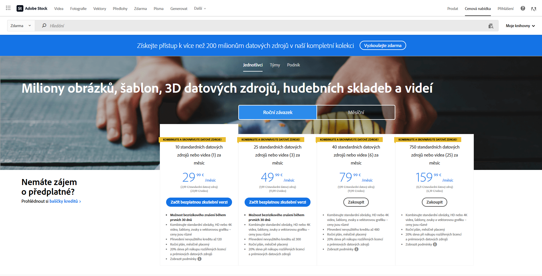 Adobe Stock Předplatné