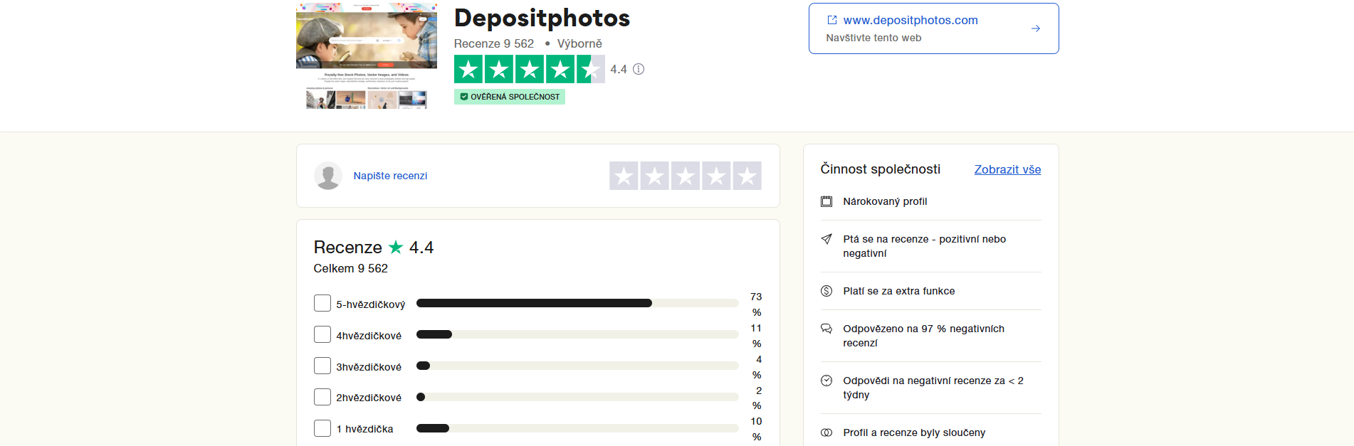 Depositphotos Trust pilot