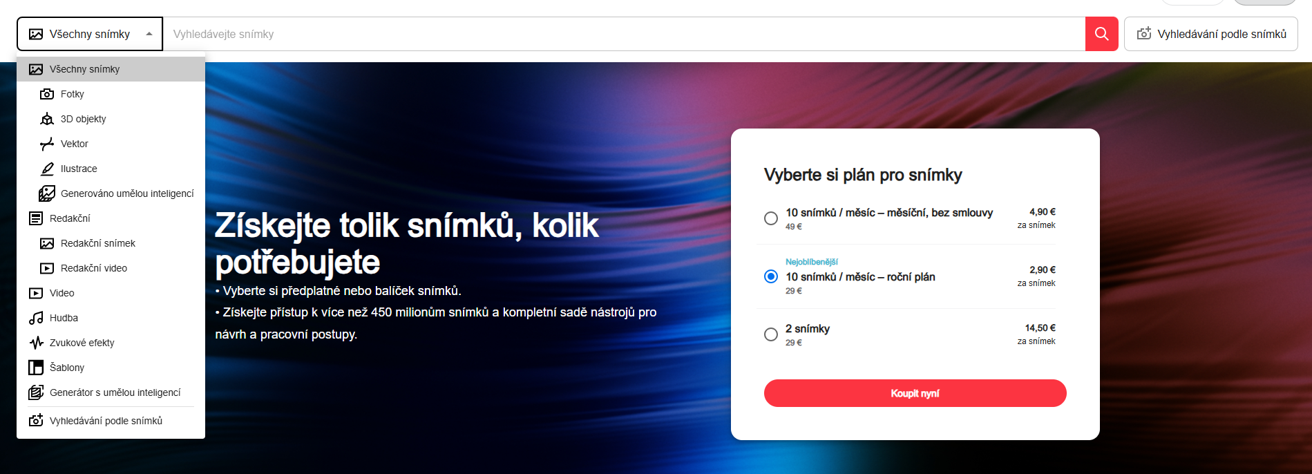 Shutterstock Rozsah Služeb
