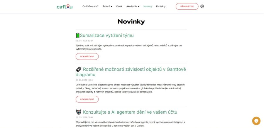 Caflou Novinky