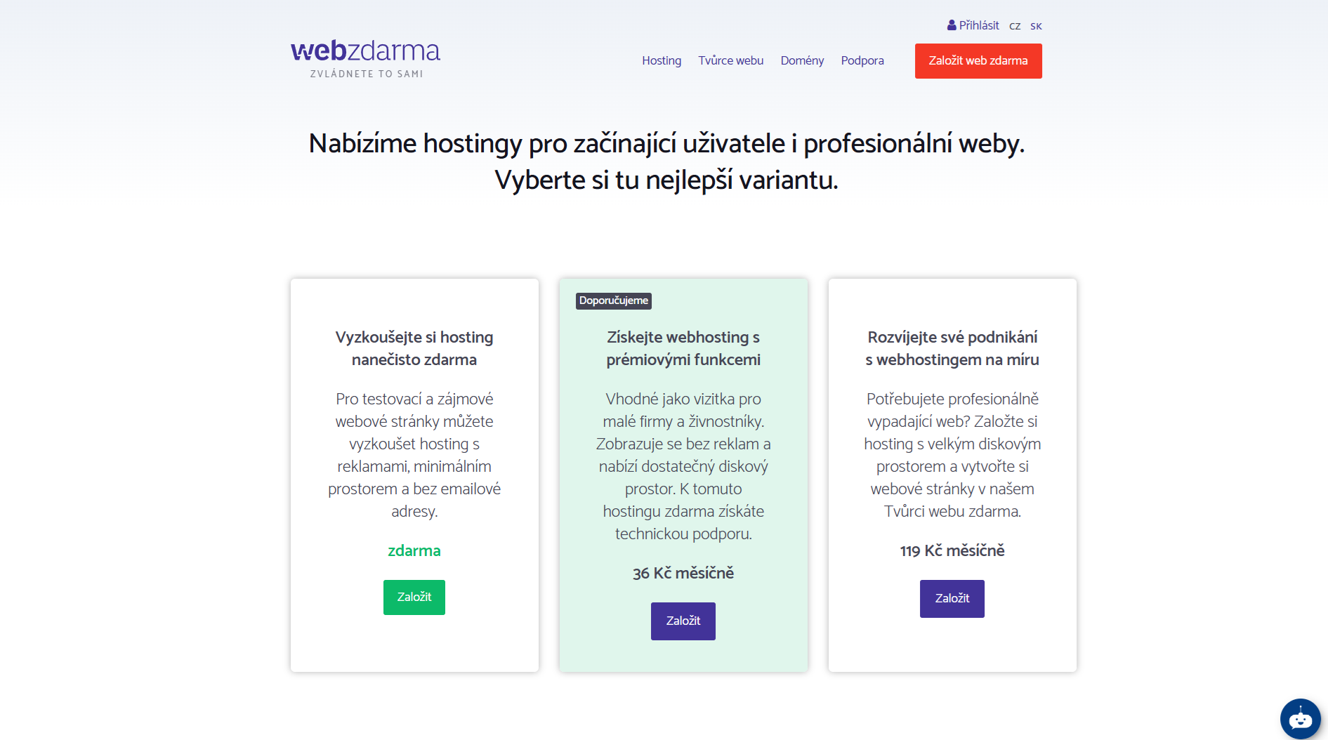 Webzdarma Hosting