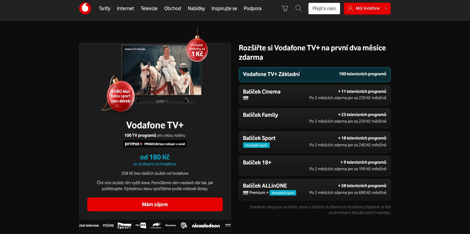 Vodafone Tv Tarify
