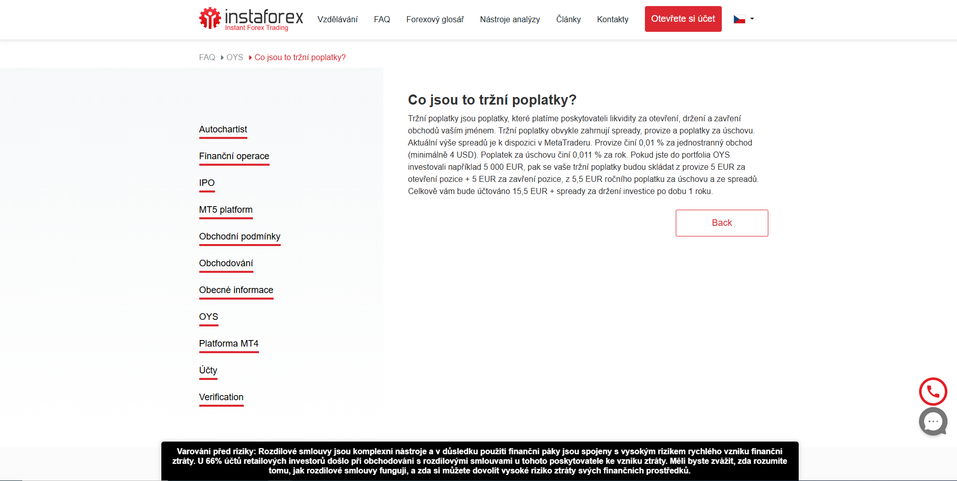 Instaforex Poplatky