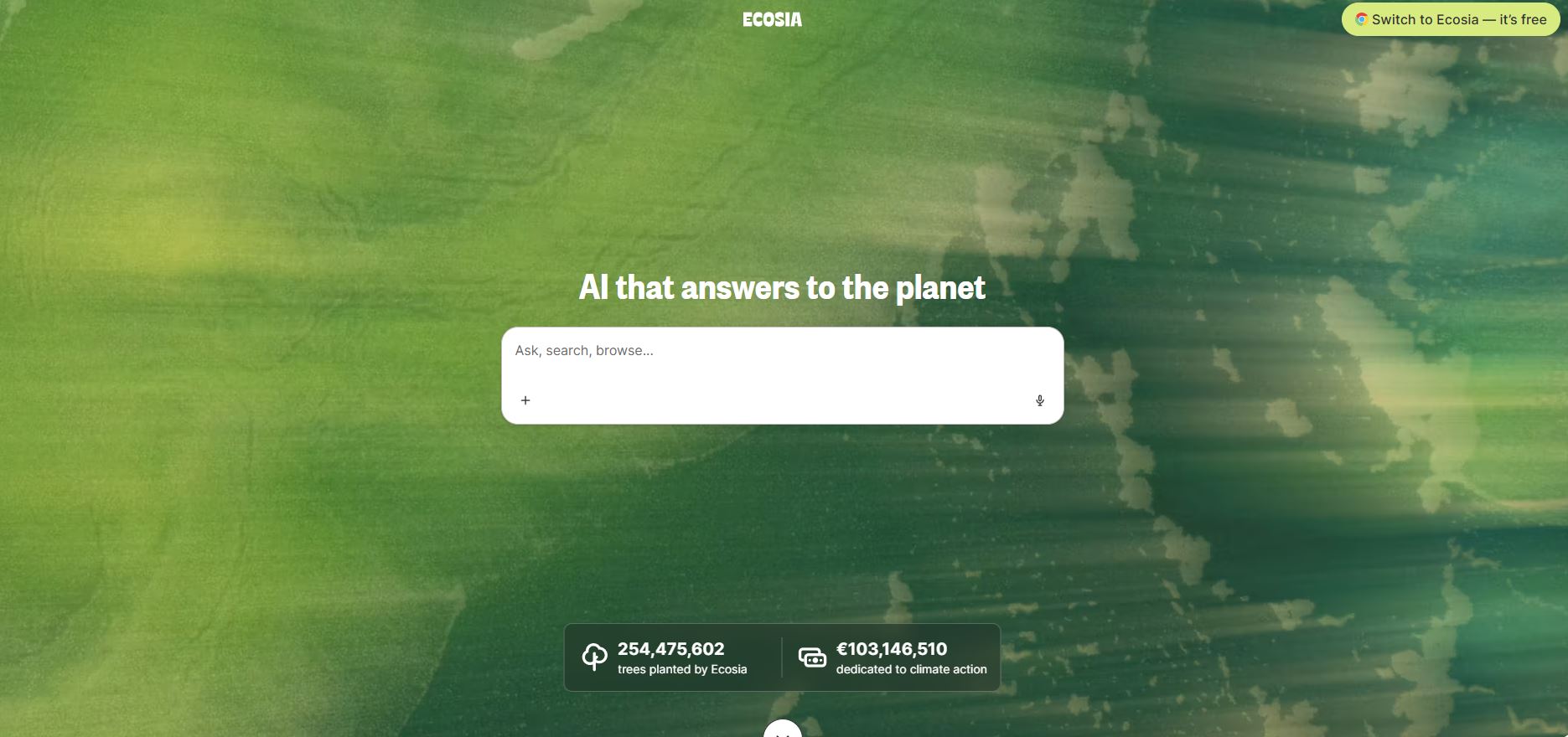 Ecosia Hlavní Strana