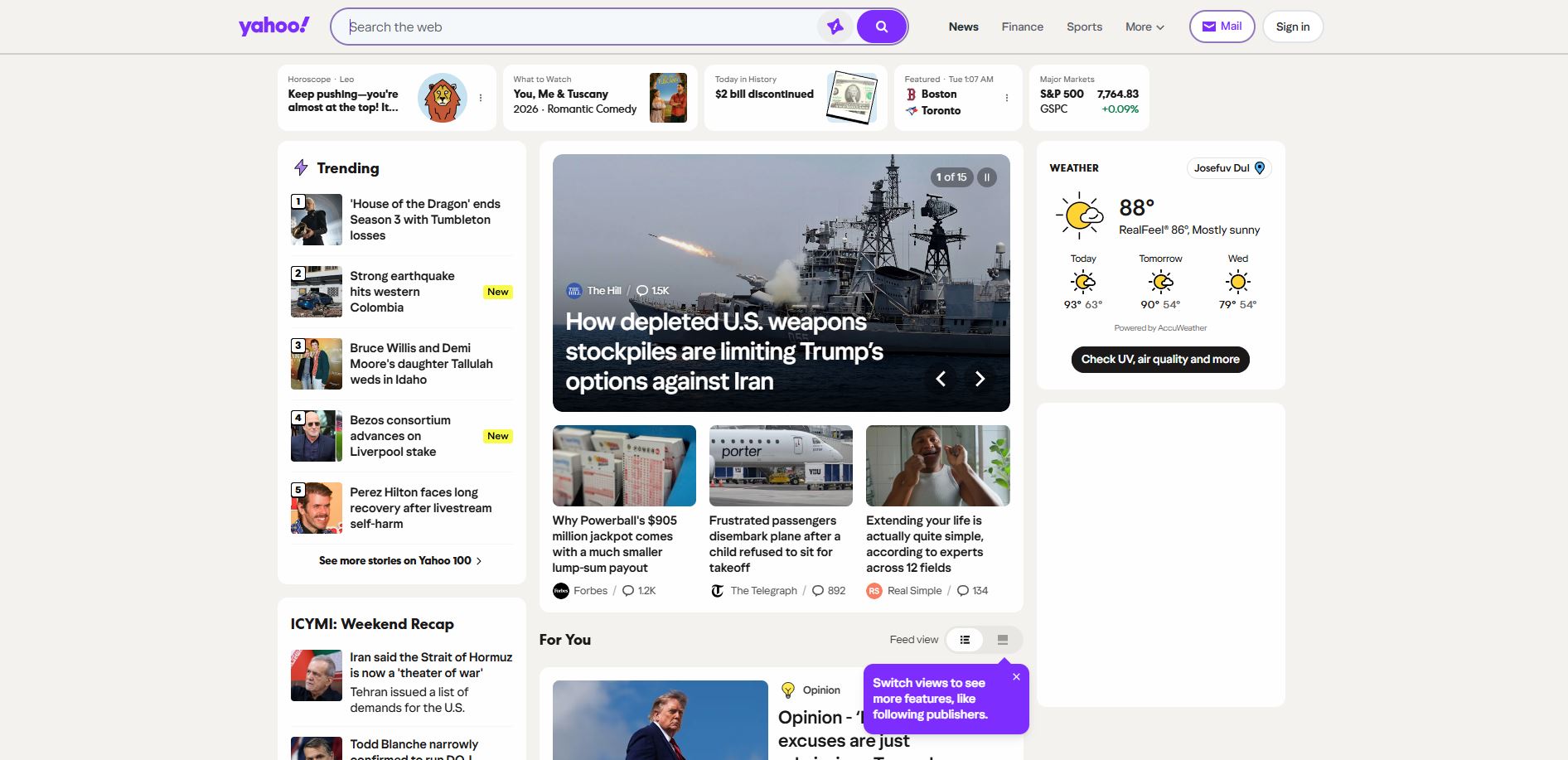Yahoo Hlavní Strana