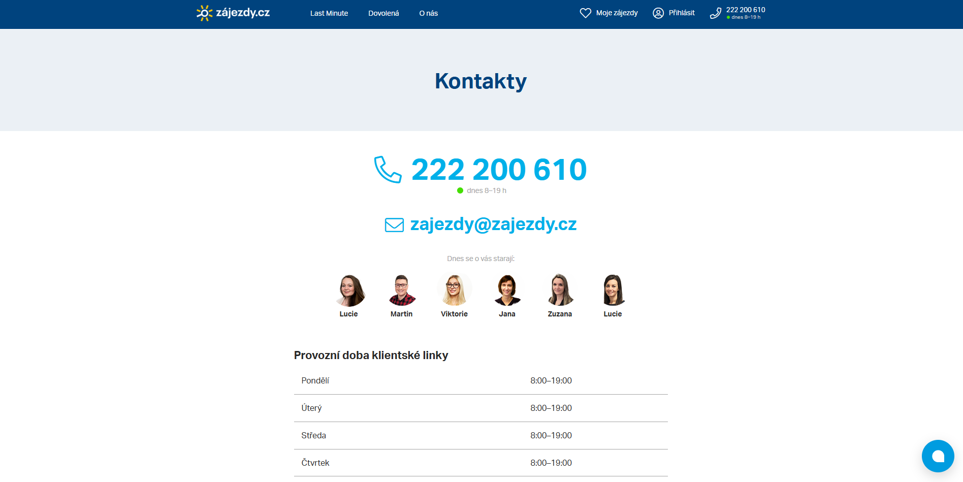 Zájezdy.cz Podpora