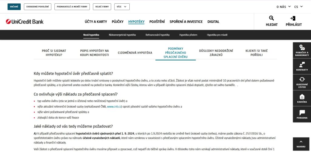 Unicredit Bank Hypotéka Předčasné Splacení