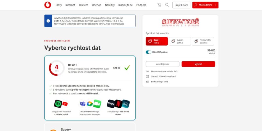 Vodafone Tarif Basic+