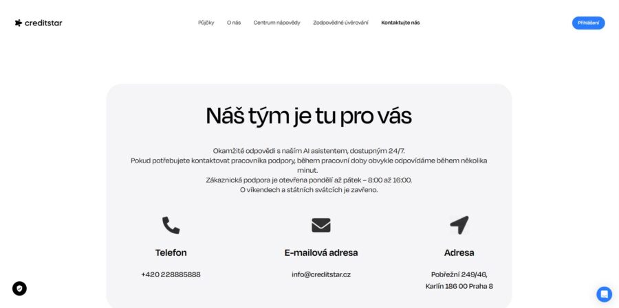 Creditstar Podpora