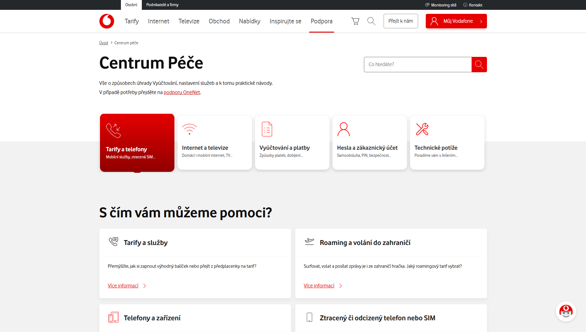 Vodafone Podpora